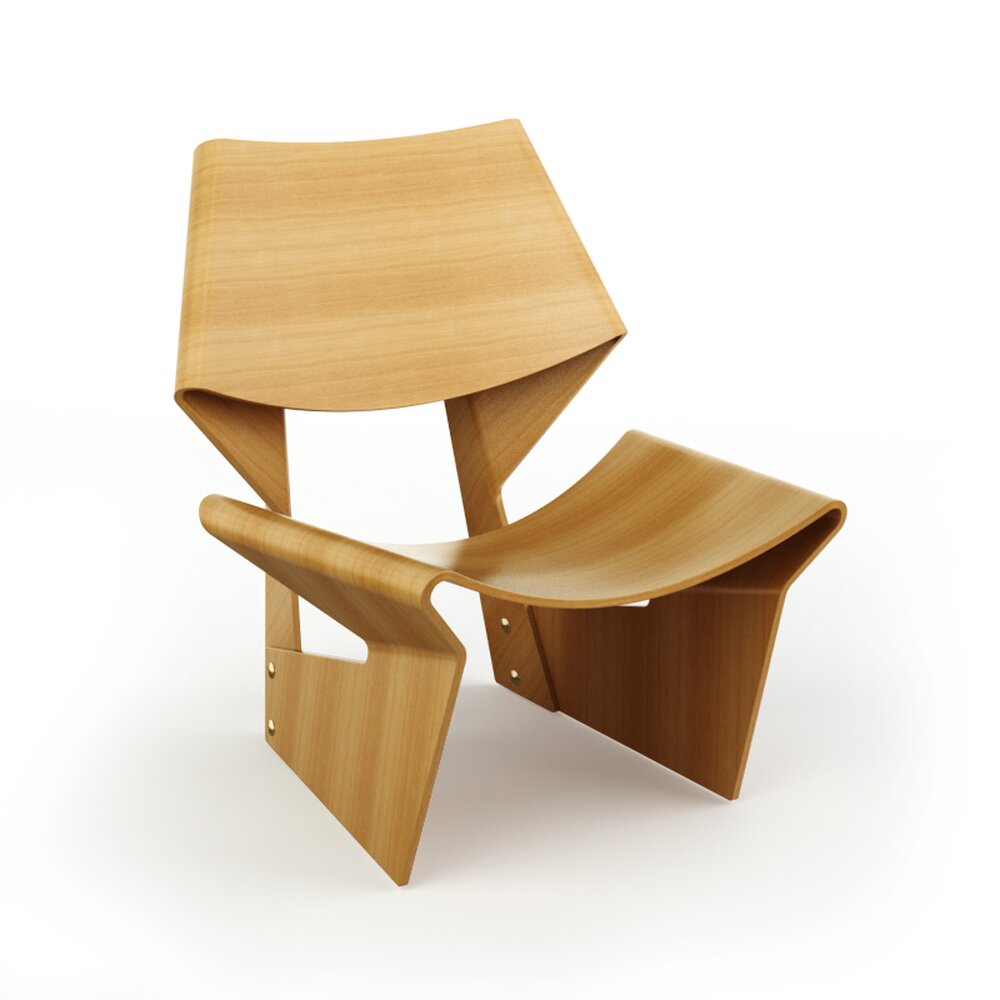 Modern Wooden Chair 04 3D model