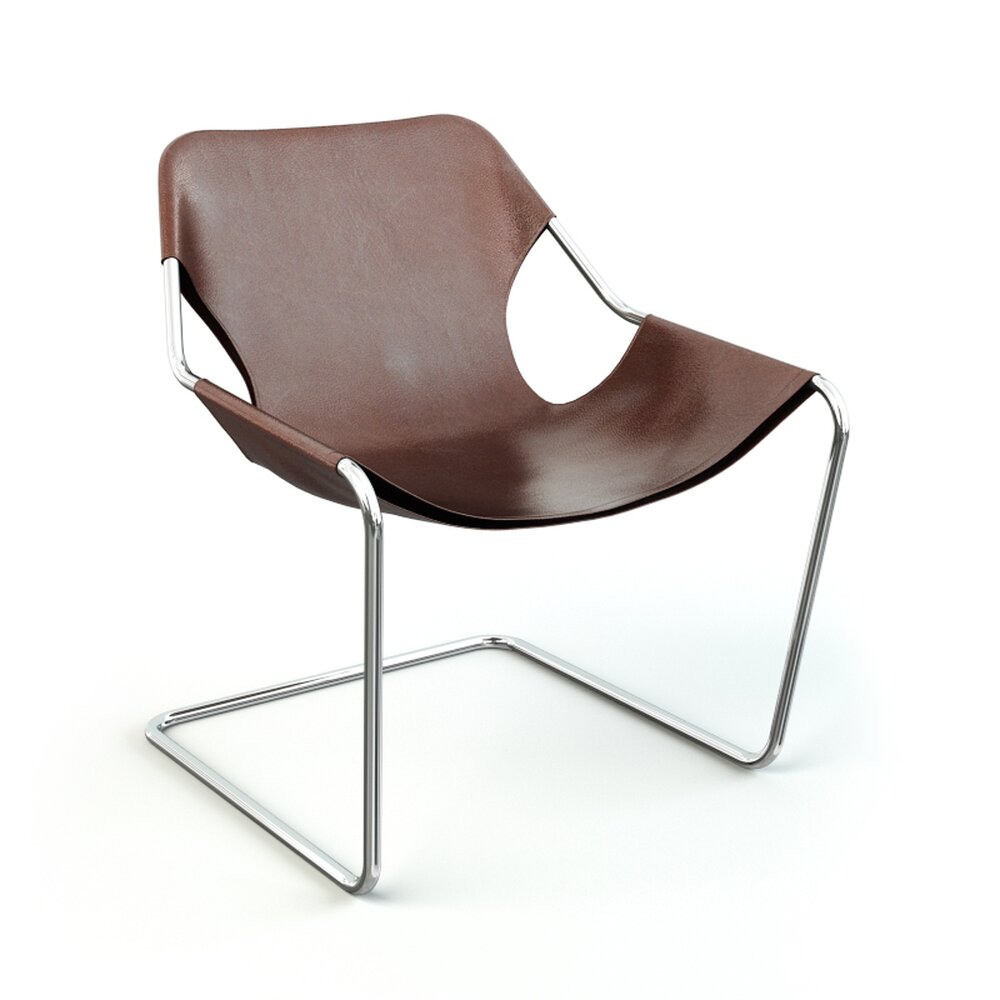 Modern Leather Sling Chair Modello 3D