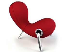 Modern Red Lounge Chair Modello 3D