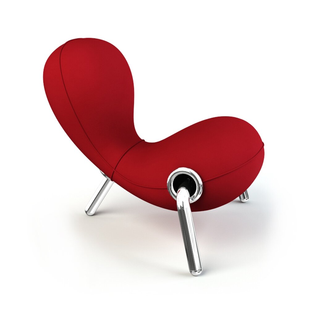 Modern Red Lounge Chair 3D model