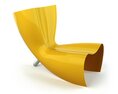 Yellow Abstract Sculptural Chair Modelo 3d