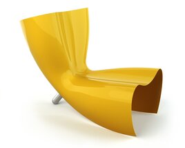Yellow Abstract Sculptural Chair Modello 3D