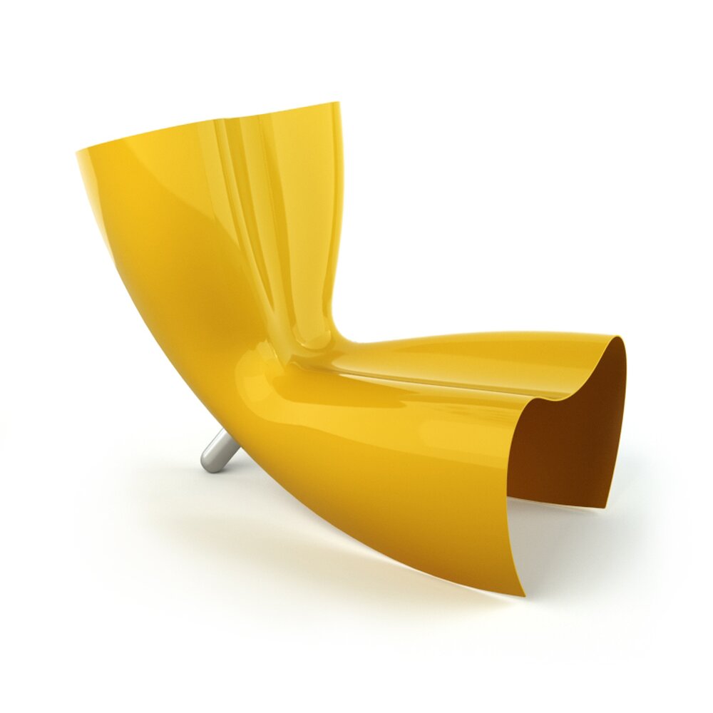 Yellow Abstract Sculptural Chair 3D модель