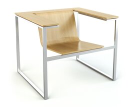 Modern Minimalist Desk Chair Combo Modelo 3d