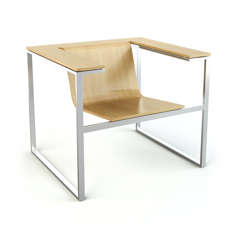 Modern Minimalist Desk Chair Combo 3D 모델 