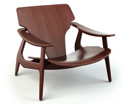 Modern Wooden Armchair 03 Modello 3D