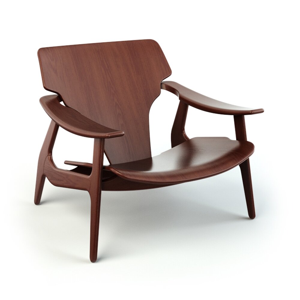 Modern Wooden Armchair 03 3D 모델 