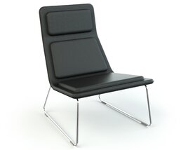 Modern Black Lounge Chair 02 Modello 3D