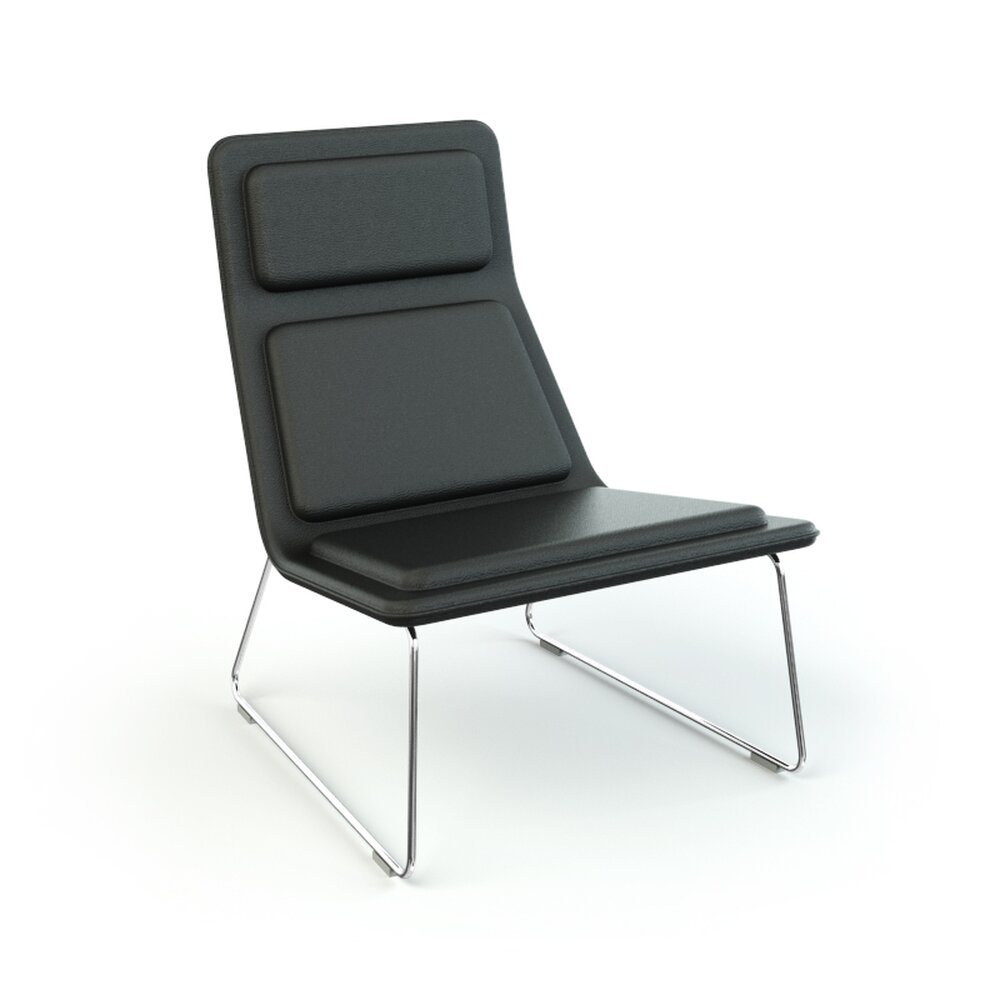 Modern Black Lounge Chair 02 Modelo 3d
