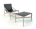 Modern Lounge Chair and Ottoman Set 3Dモデル