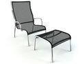 Modern Lounge Chair and Ottoman Set 02 3D模型