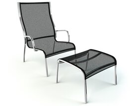 Modern Lounge Chair and Ottoman Set 02 3D model