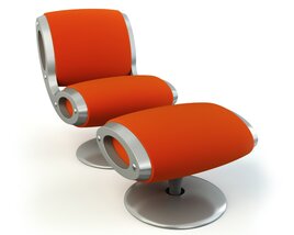 Modern Orange Lounge Chair Modelo 3d