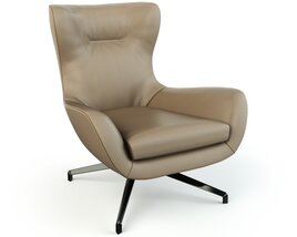 Modern Beige Lounge Chair Modèle 3D
