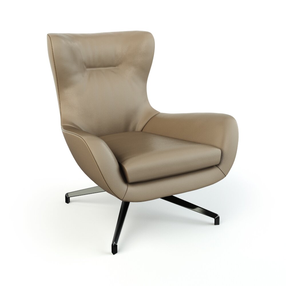 Modern Beige Lounge Chair 3D 모델 