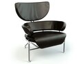 Modern Black Leather Chair 3D модель