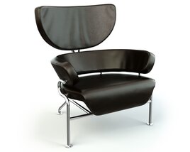 Modern Black Leather Chair 3D model