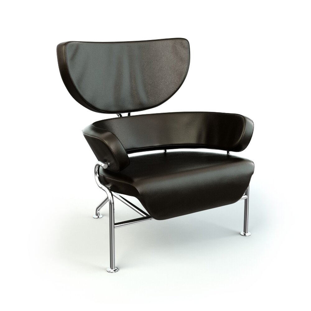 Modern Black Leather Chair Modello 3D