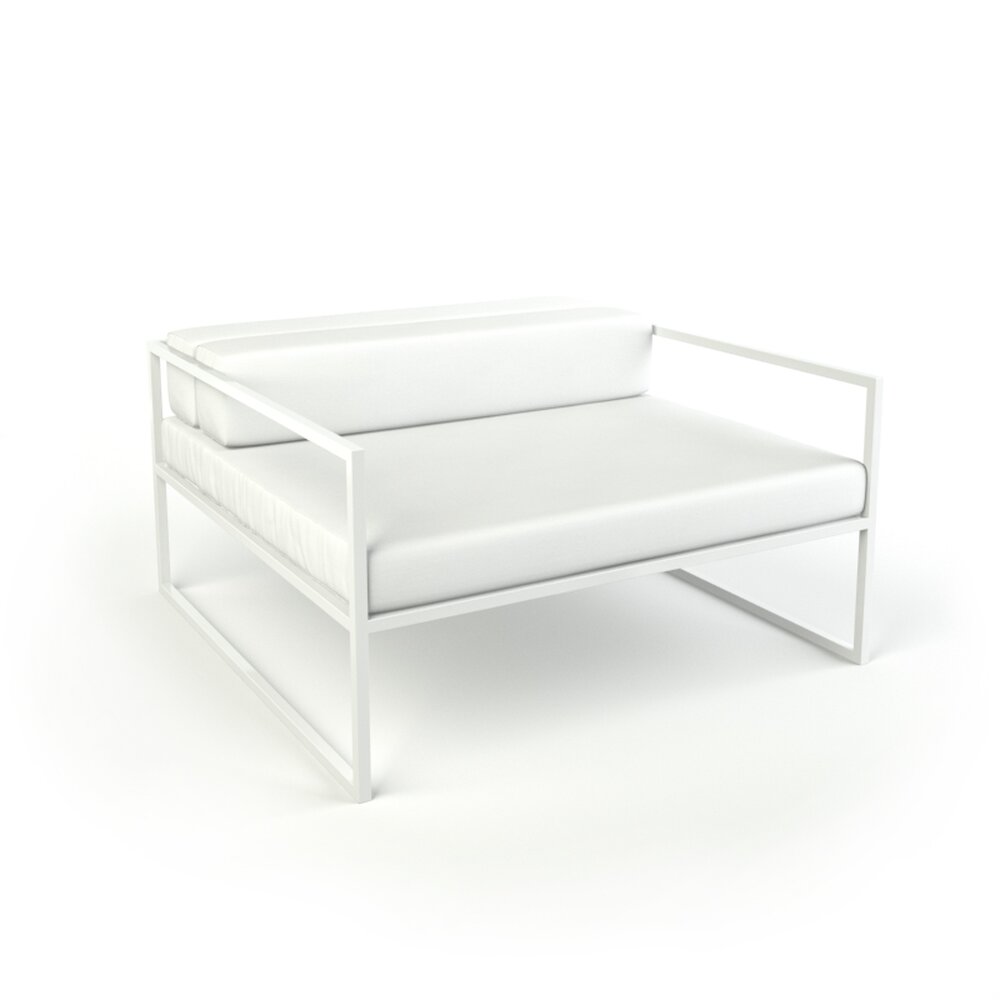 Modern White Armchair 07 3D model