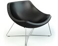 Modern Black Lounge Chair 03 Modello 3D