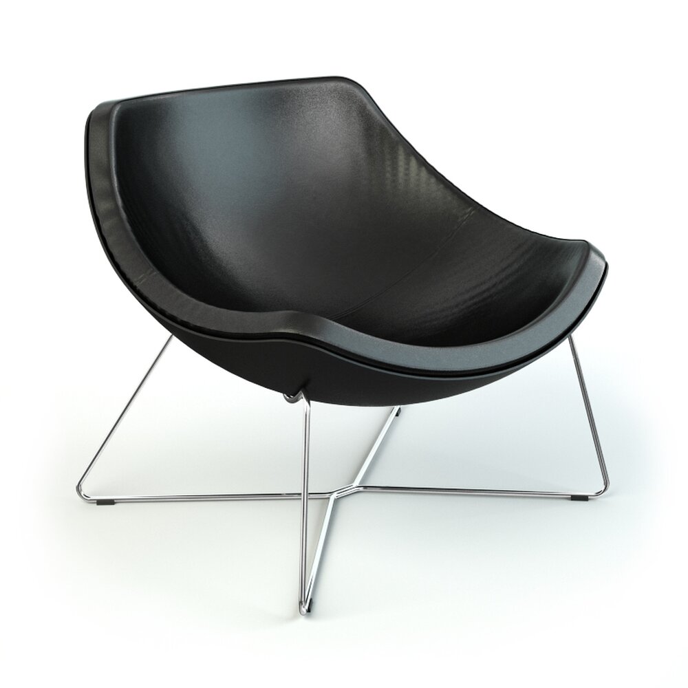 Modern Black Lounge Chair 03 3D-Modell