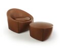 Modern Brown Armchair and Ottoman Set Modello 3D