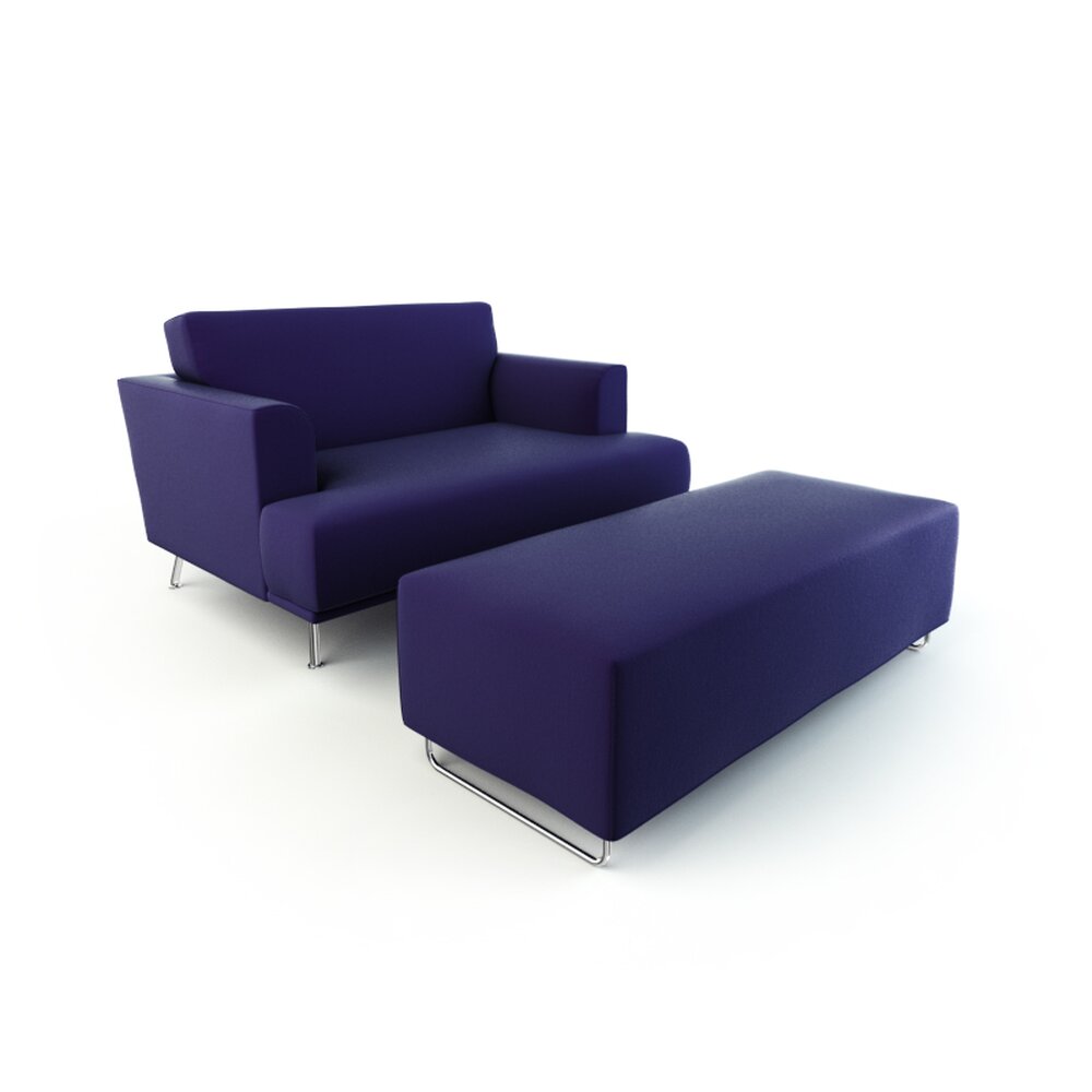 Modern Purple Sofa Set 3D модель