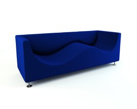 Modern Blue Wave Sofa Modello 3D