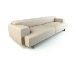 Modern Beige Sectional Sofa 02 3D model