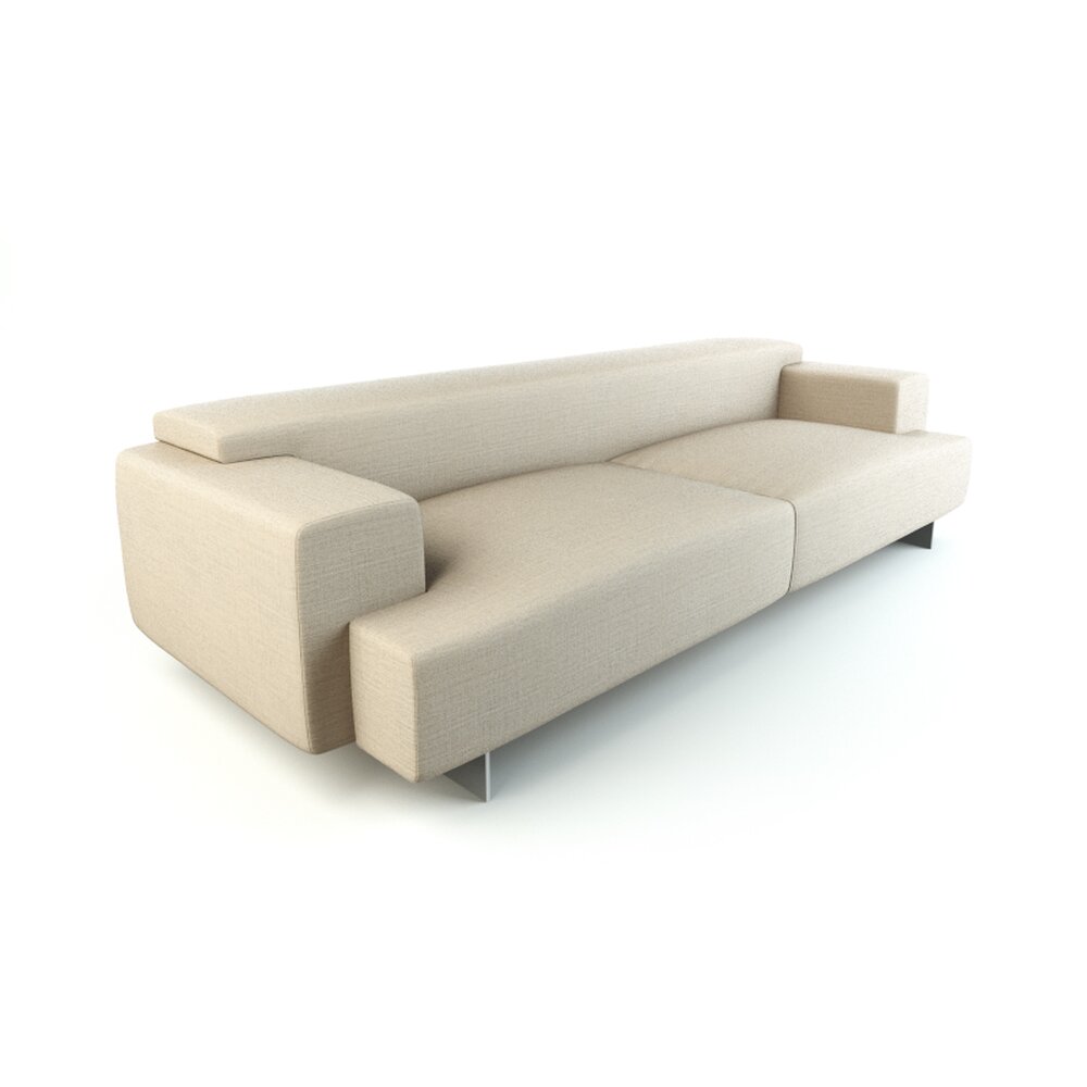 Modern Beige Sectional Sofa 02 3Dモデル