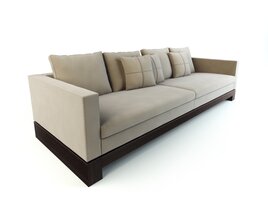 Modern Beige Sectional Sofa 04 3D 모델 