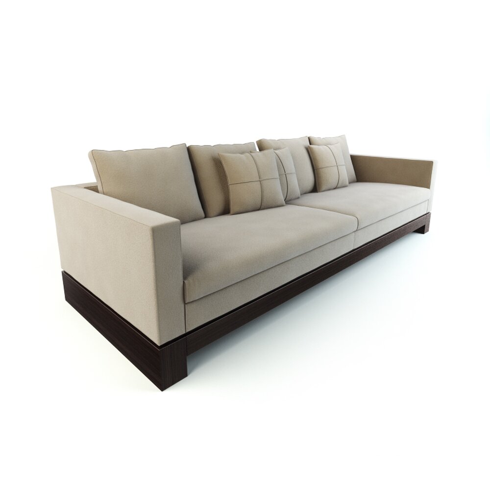 Modern Beige Sectional Sofa 04 3D model