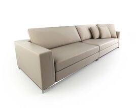 Modern Beige Sofa 3D-Modell