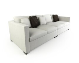Modern White Sectional Sofa 12 3Dモデル