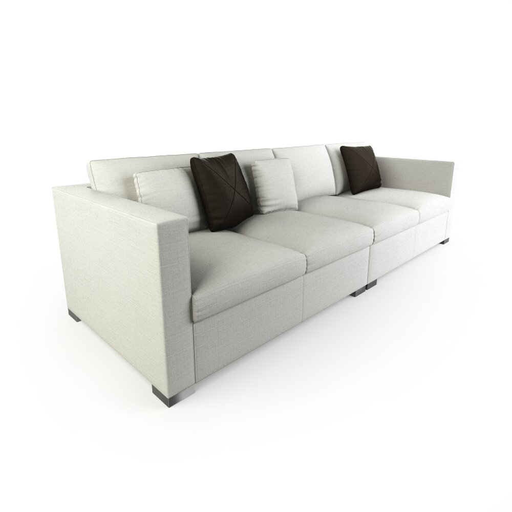 Modern White Sectional Sofa 12 Modelo 3d