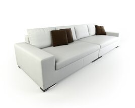 Modern White Sectional Sofa 13 3D 모델 