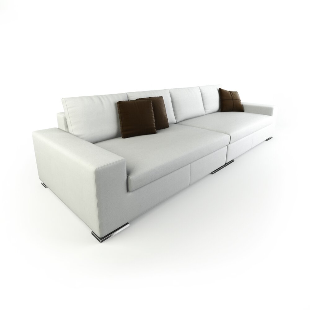 Modern White Sectional Sofa 13 Modello 3D