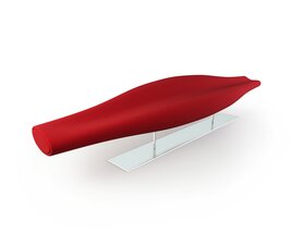 Modern Red Fabric Chaise Lounge 3D 모델 