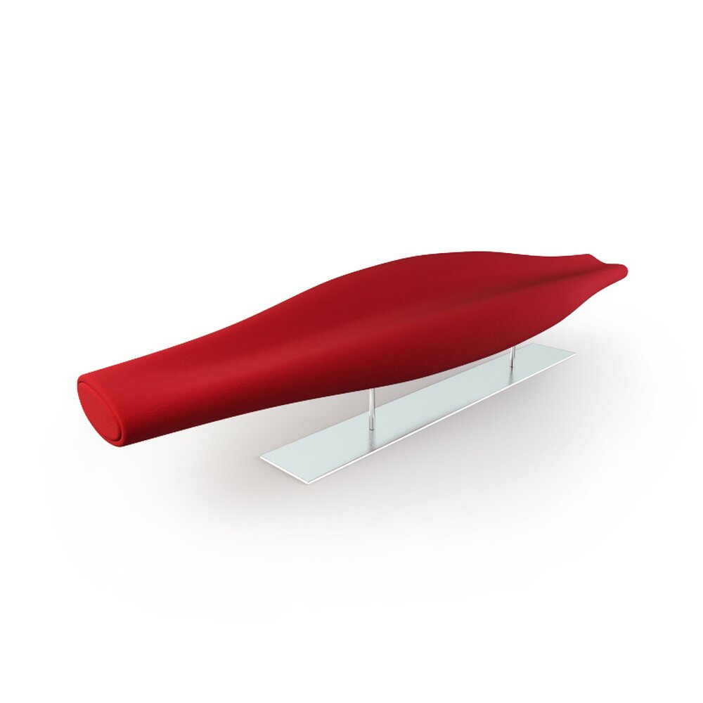 Modern Red Fabric Chaise Lounge 3D model