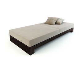 Modern Minimalist Platform Bed Modello 3D