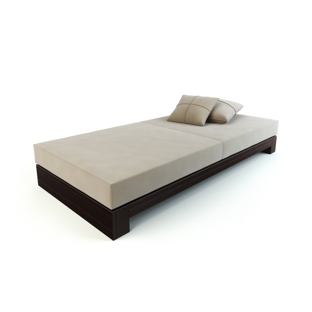 Modern Minimalist Platform Bed 3D model