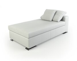 Modern White Chaise Lounge 05 3Dモデル