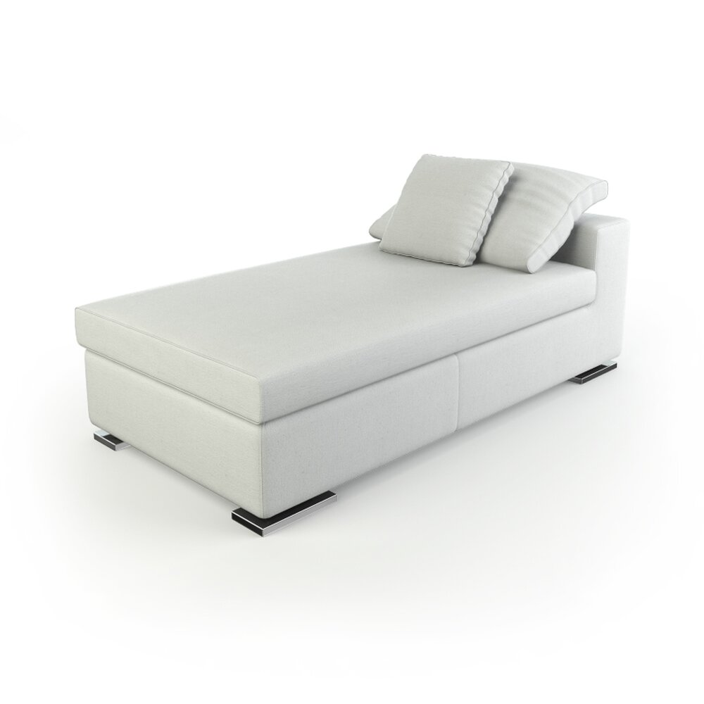 Modern White Chaise Lounge 05 3D模型