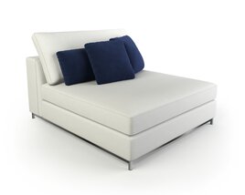 Elegant White Chaise Lounge 3D-Modell