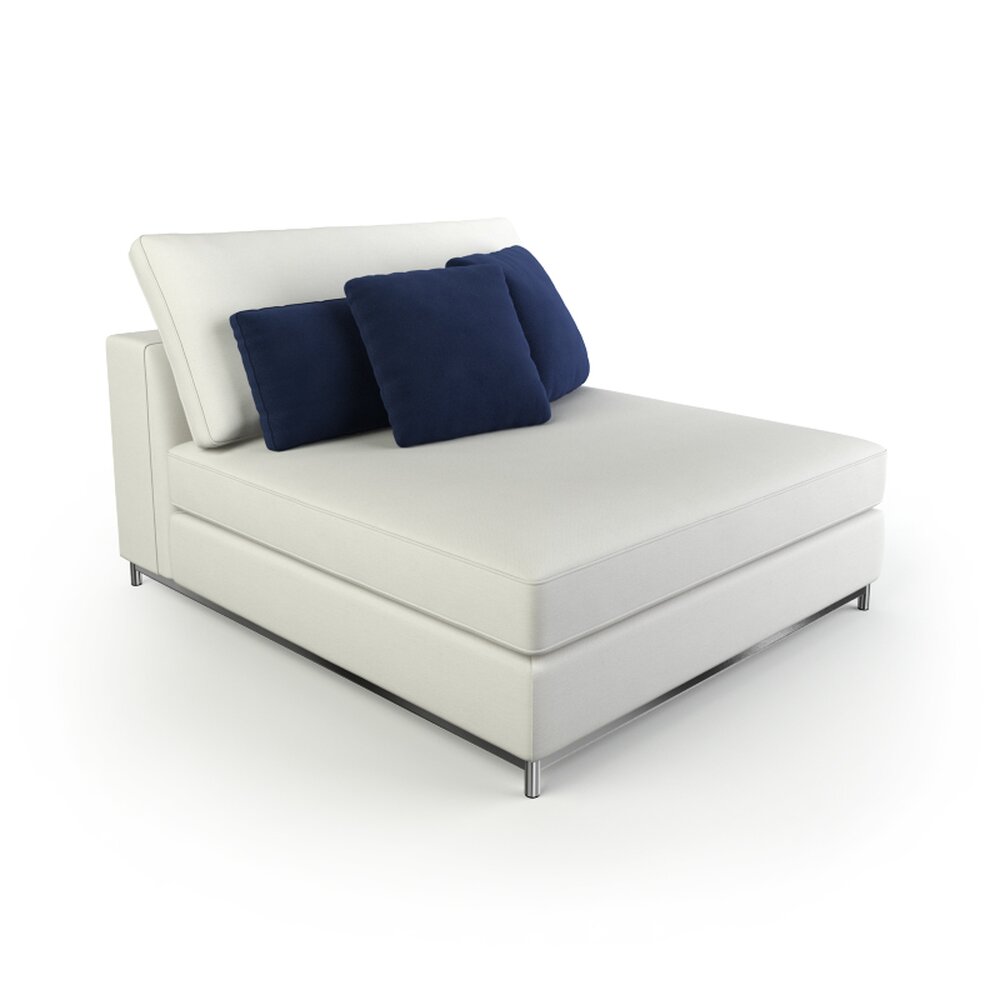 Elegant White Chaise Lounge Modello 3D