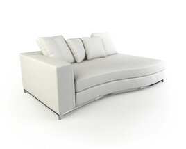 Modern White Chaise Lounge 06 3D模型