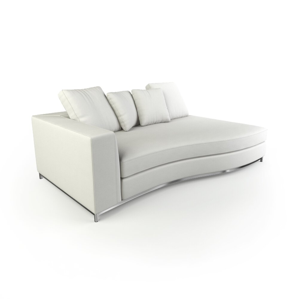 Modern White Chaise Lounge 06 3D模型