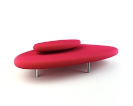 Futuristic Red Lounge Sofa 3Dモデル