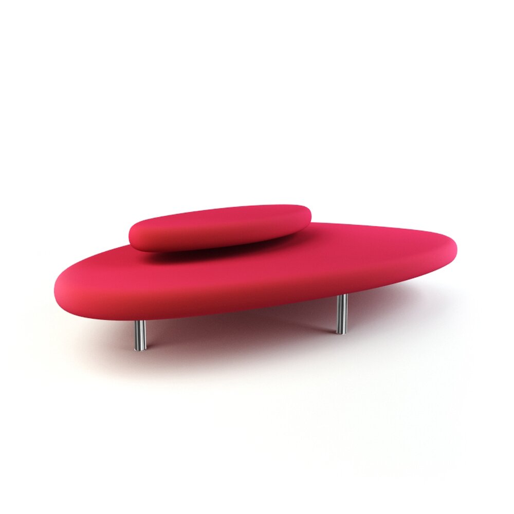 Futuristic Red Lounge Sofa 3D 모델 