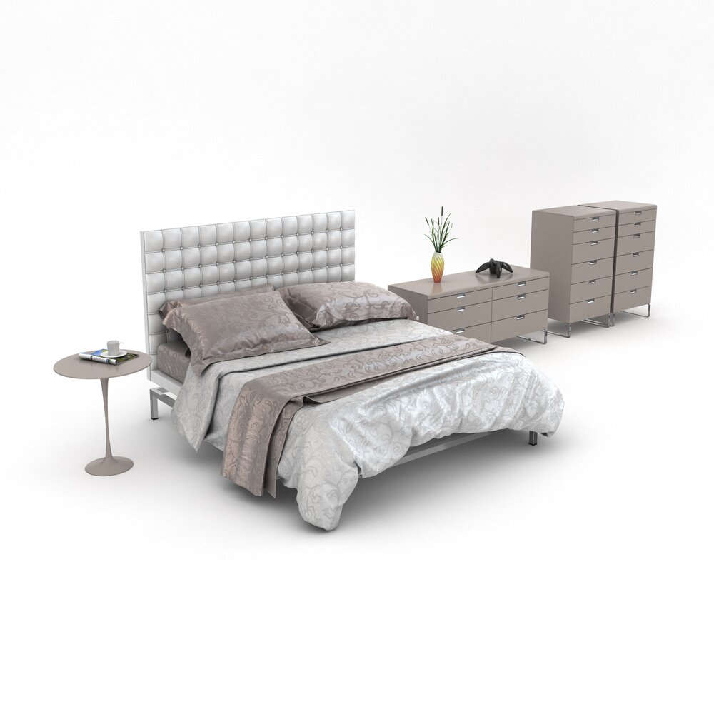 Modern Bedroom Furniture Set 02 3D-Modell